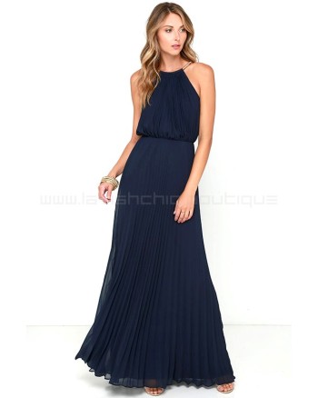 Bariano Melissa Navy Blue Maxi Dress